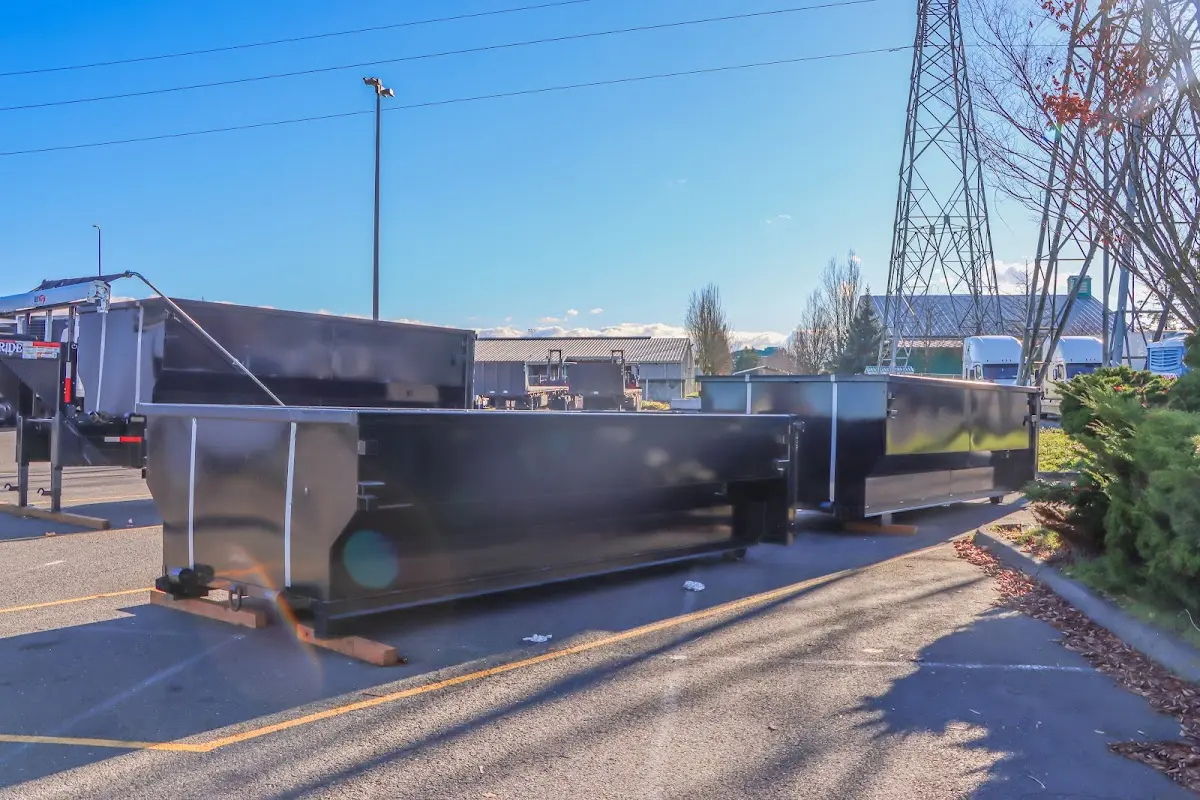 Roll-off dumpster ready for waste disposal at job site for 30 Yard Dumpster Rental in Los Fresnos